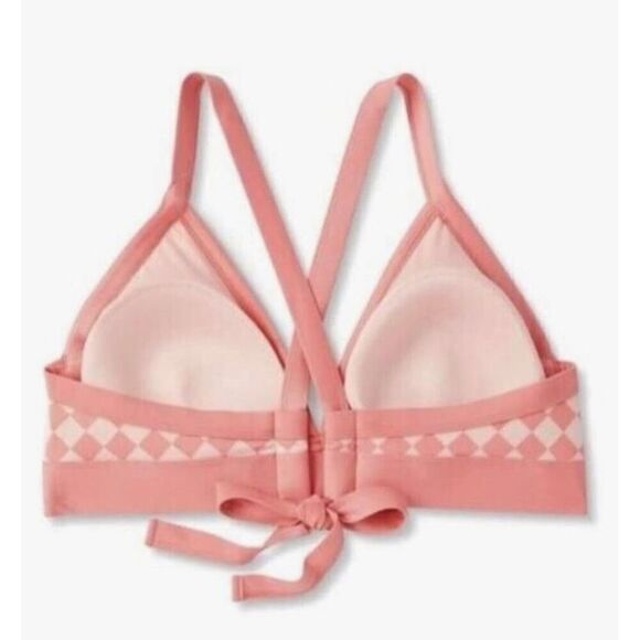 KONA SOL - NWT - L Sz 1X (16W - 18W) Halter Triangle Bikini Top in Pink & Peach - Picture 10 of 16